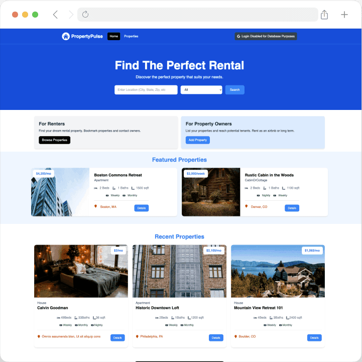 Next.js Rental Property Platform main image